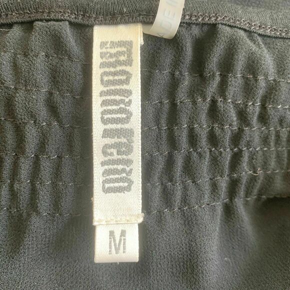 MonoReno Black short sleeves embroidered caftan tunic top Blouse M - Picture 3 of 7